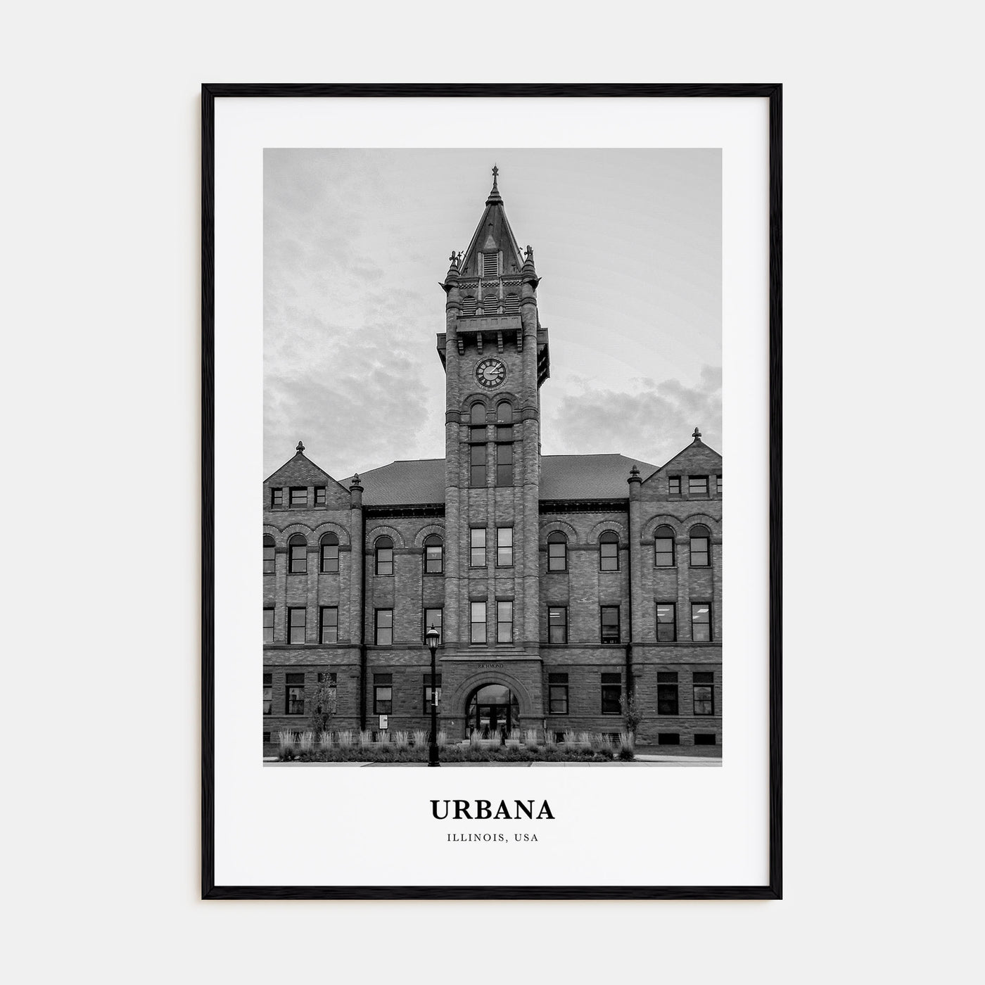 Urbana Portrait B&W Poster