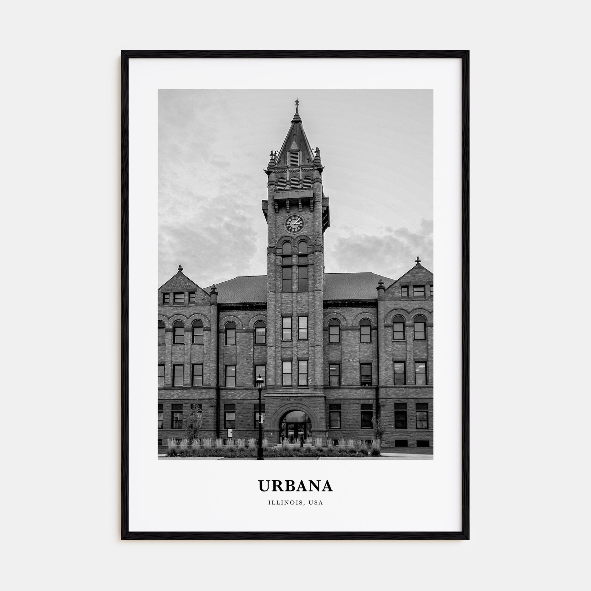 Urbana Portrait B&W Poster