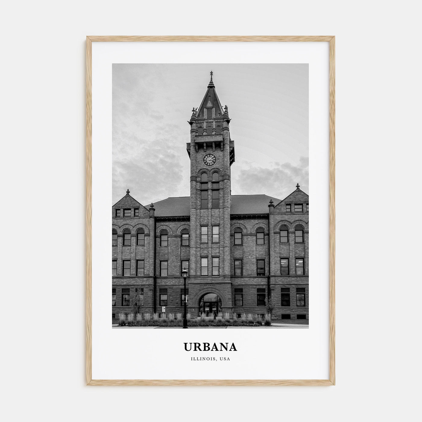 Urbana Portrait B&W Poster
