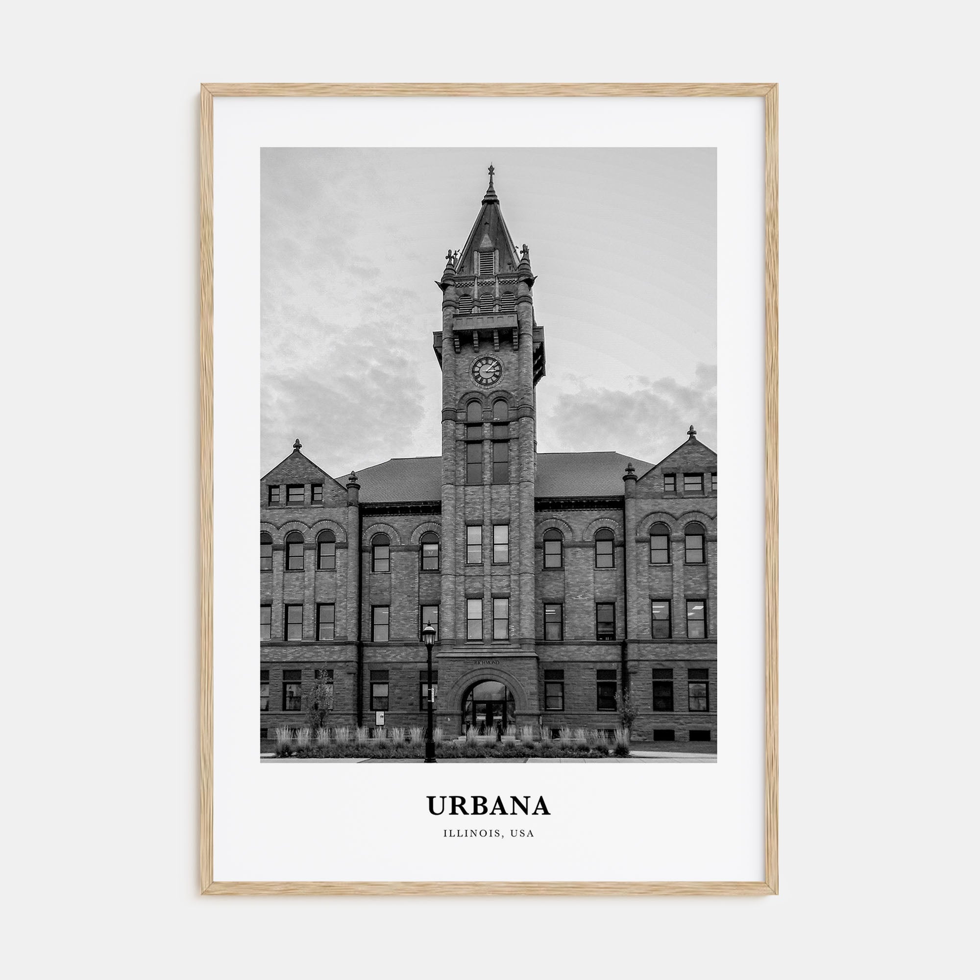 Urbana Portrait B&W Poster