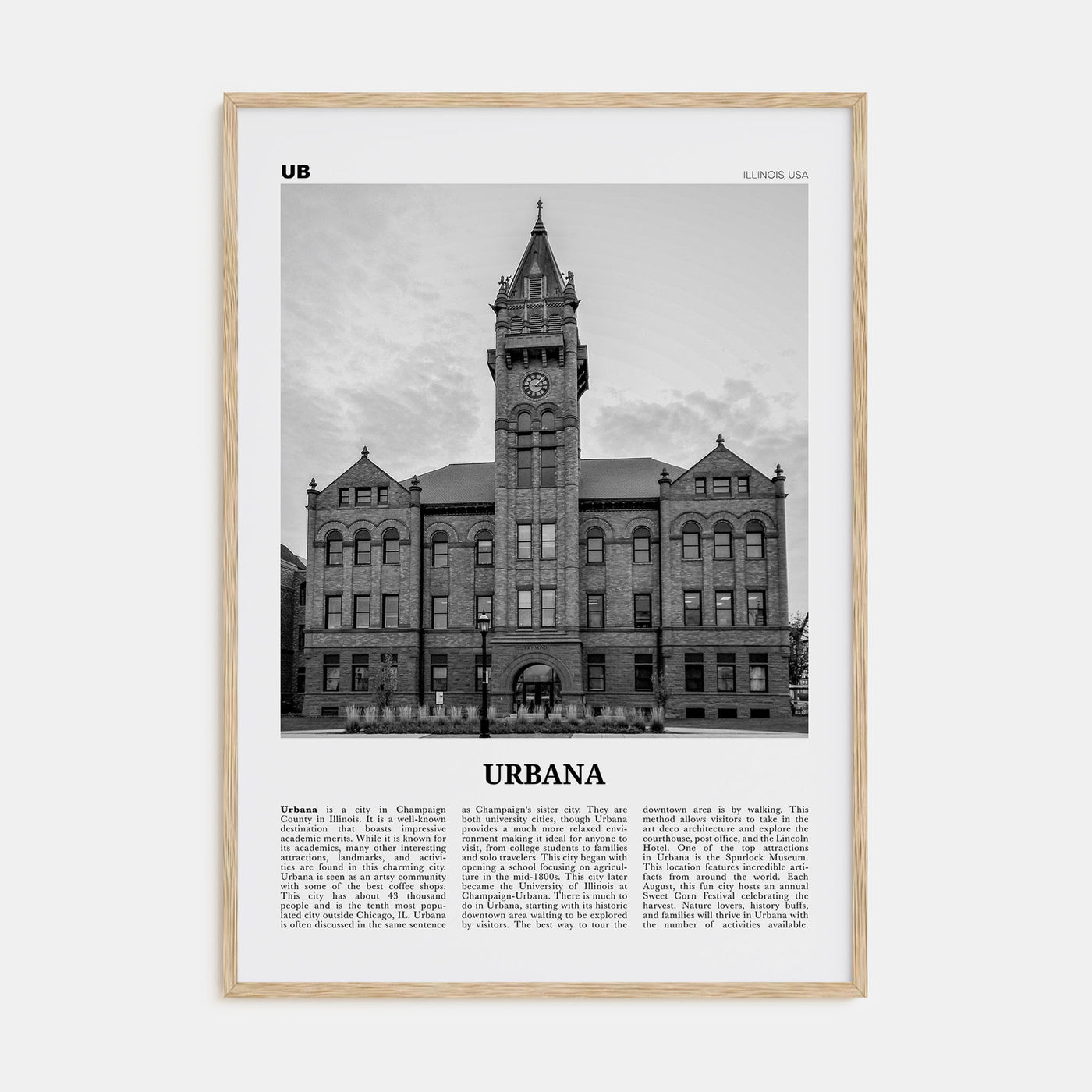 Urbana Travel B&W Poster