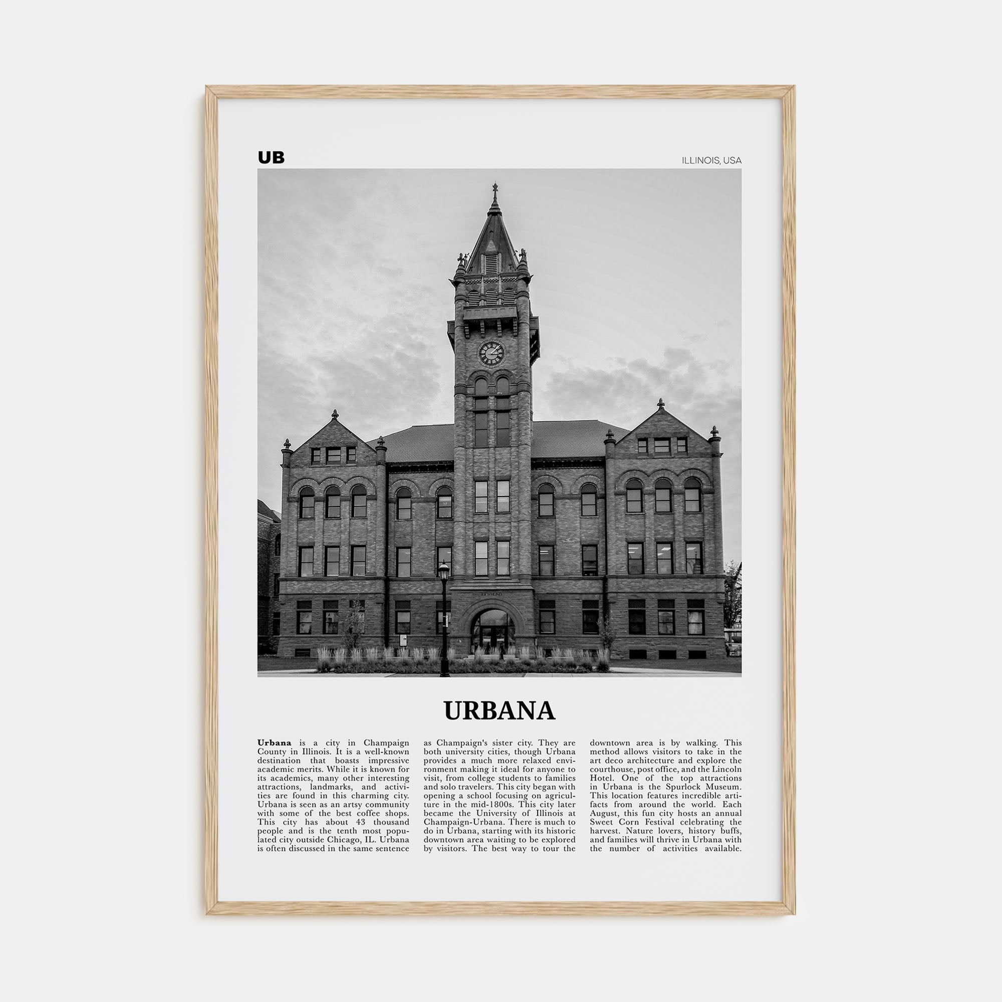 Urbana Travel B&W Poster