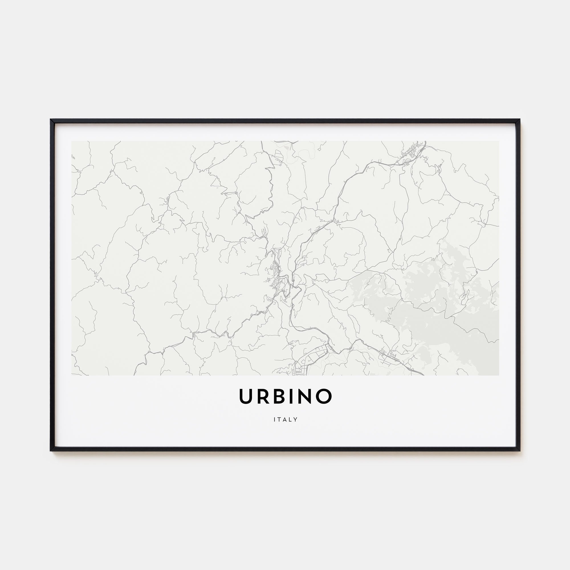Urbino Map Landscape Poster