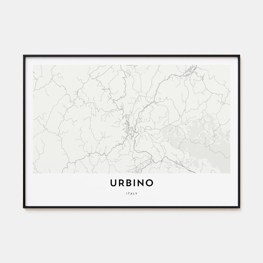 Urbino Map Landscape Poster