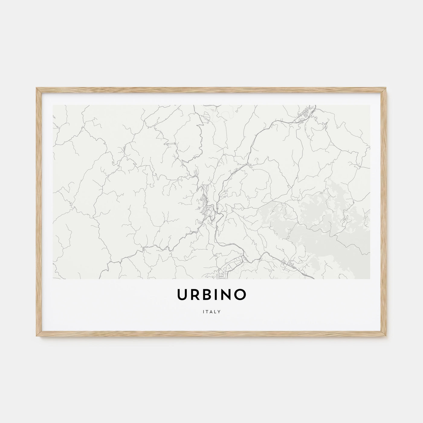 Urbino Map Landscape Poster