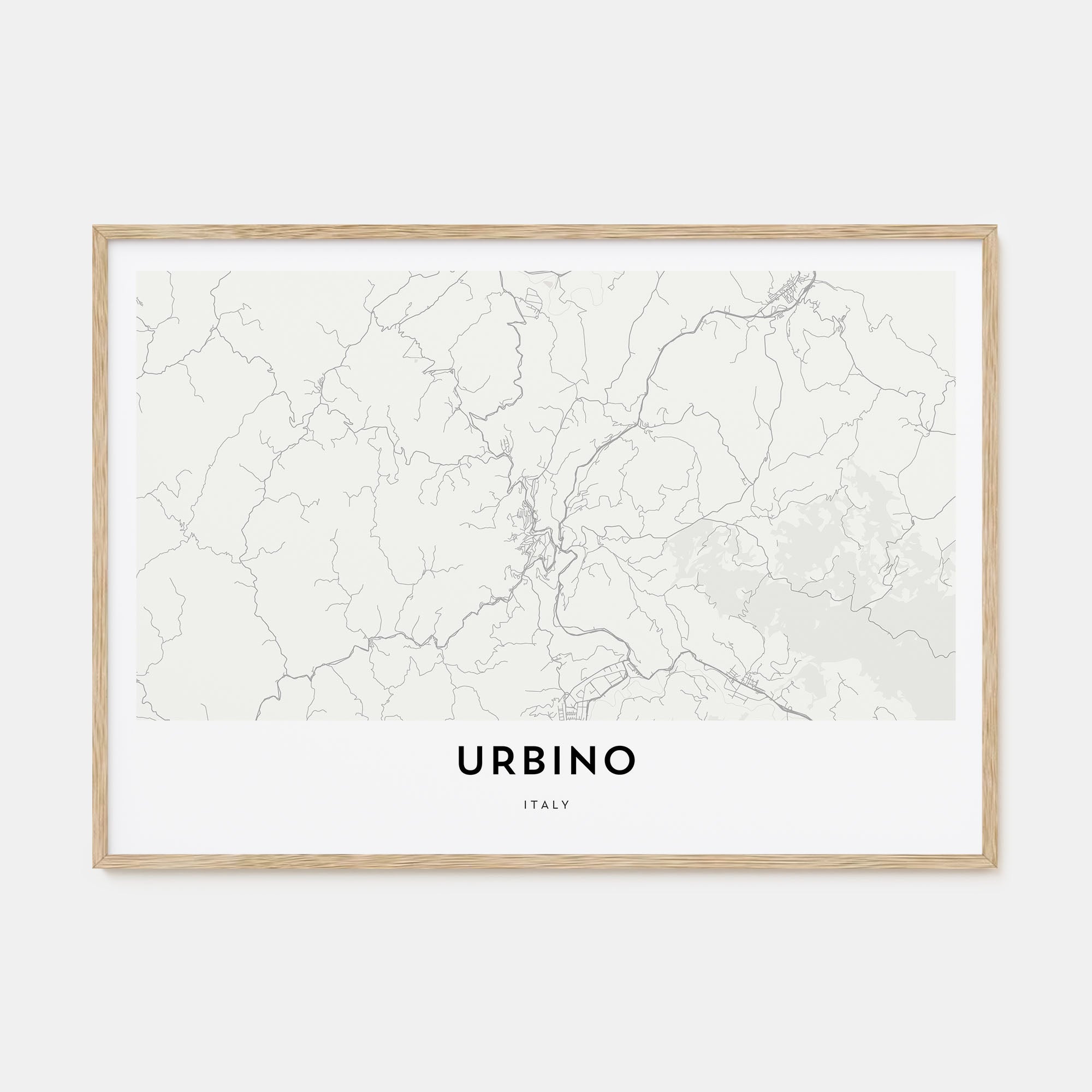 Urbino Map Landscape Poster
