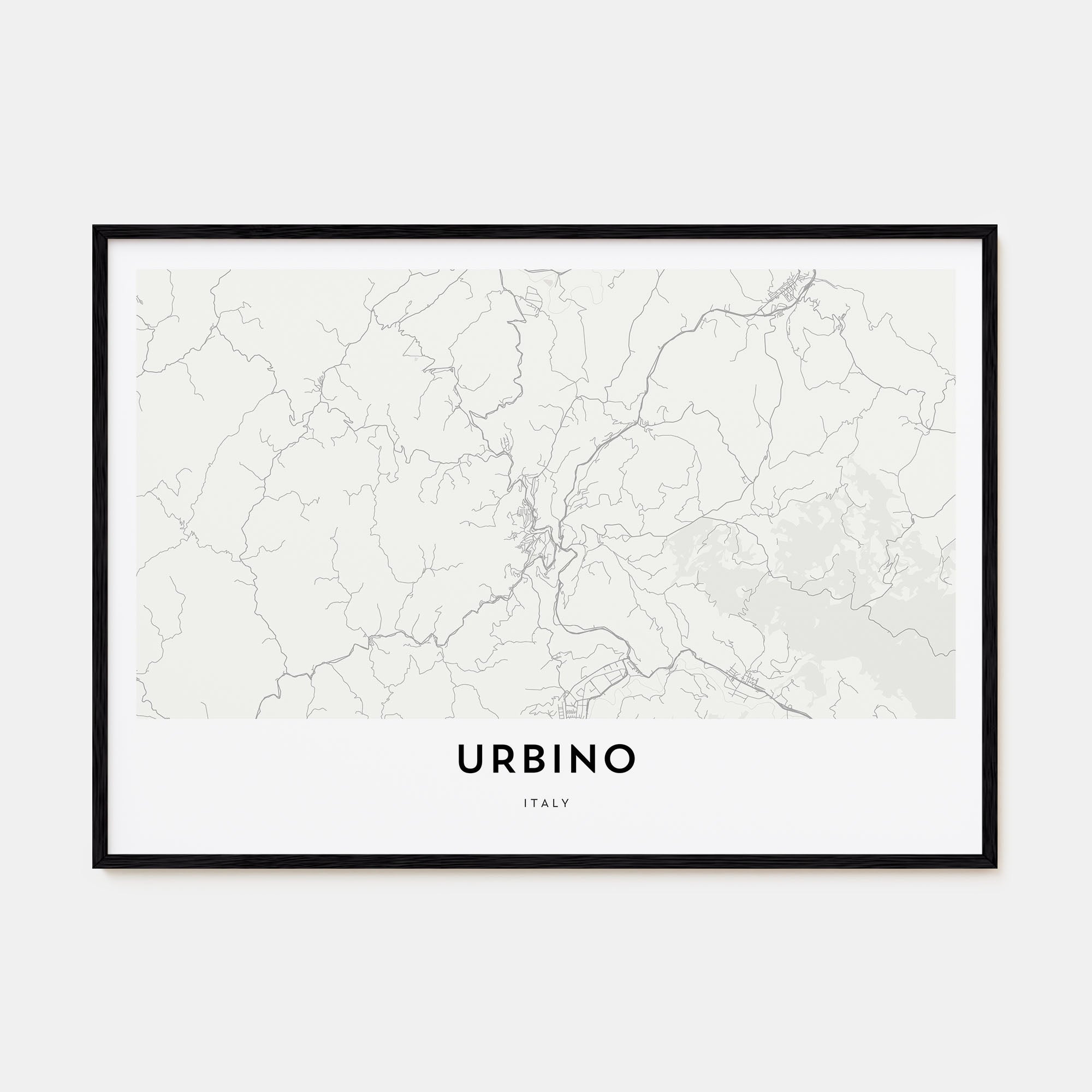 Urbino Map Landscape Poster