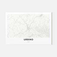 Urbino Map Landscape Poster