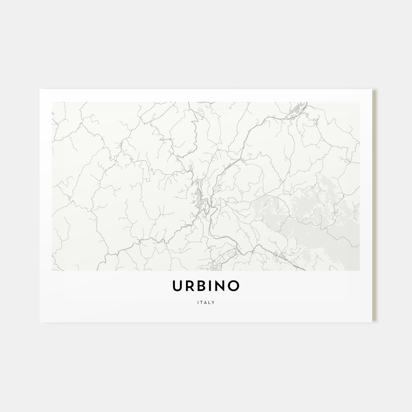 Urbino Map Landscape Poster
