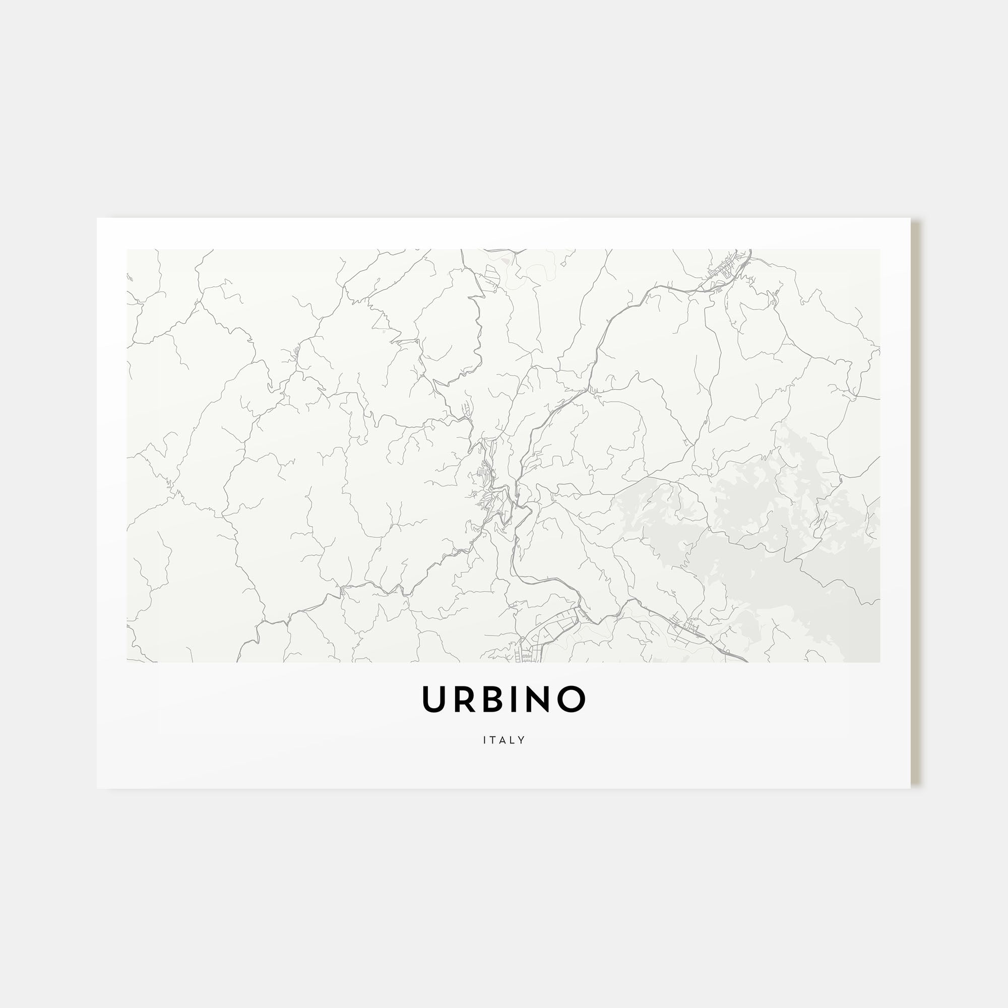 Urbino Map Landscape Poster