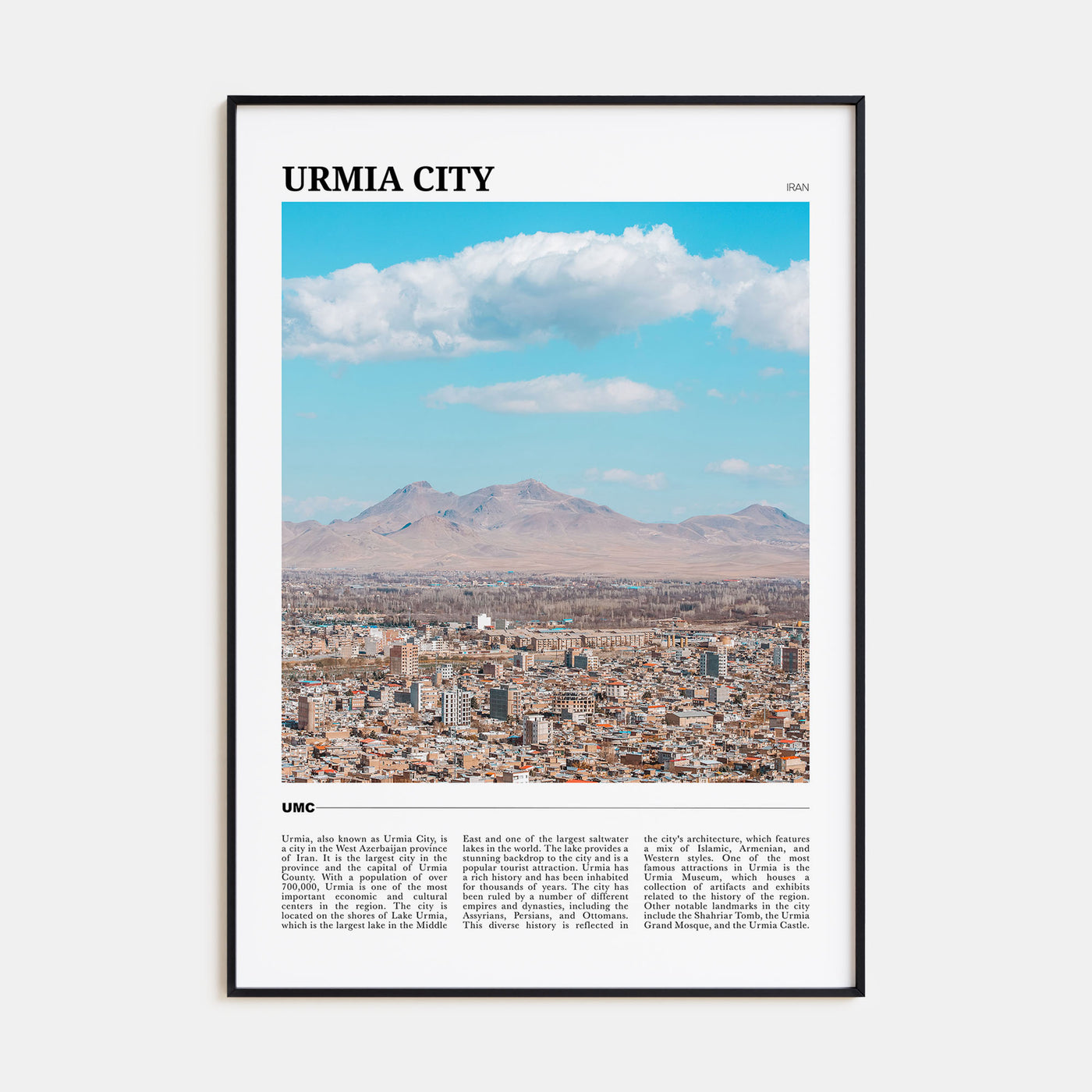 Urmia City Travel Color Poster