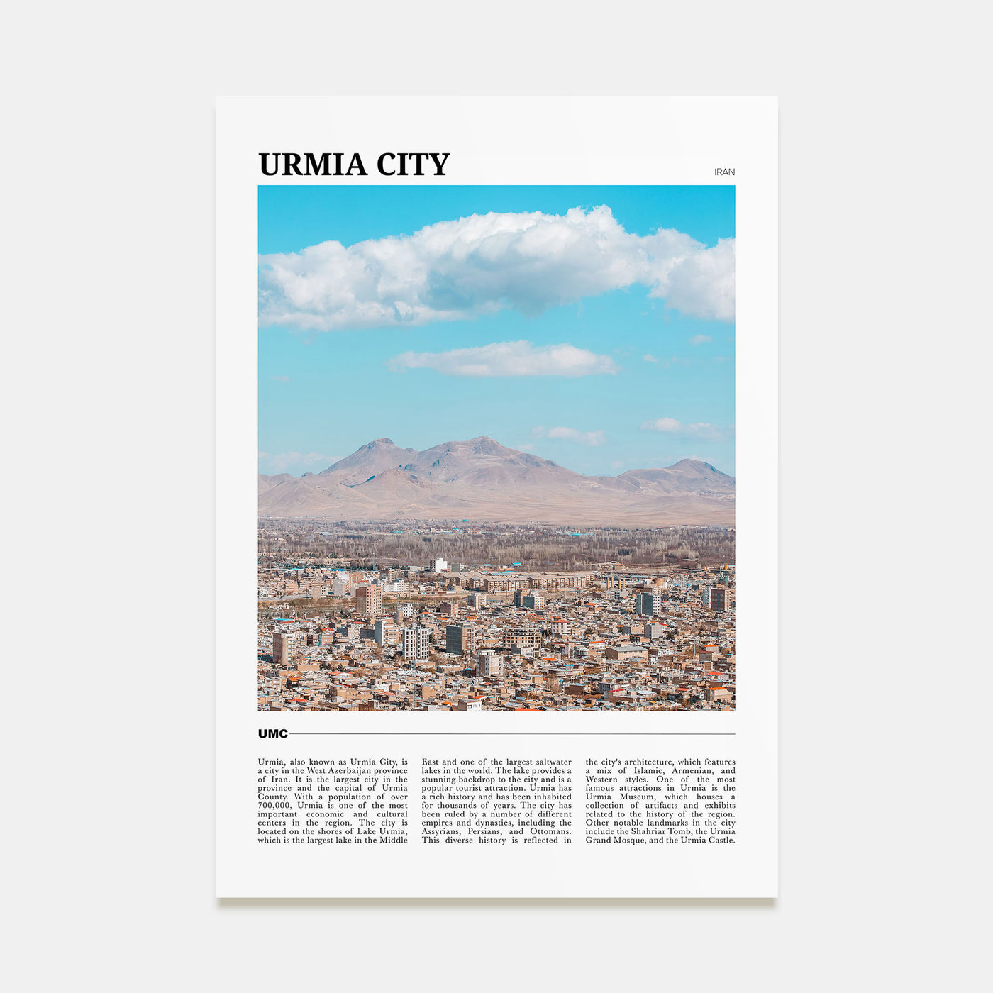 Urmia City Travel Color Poster
