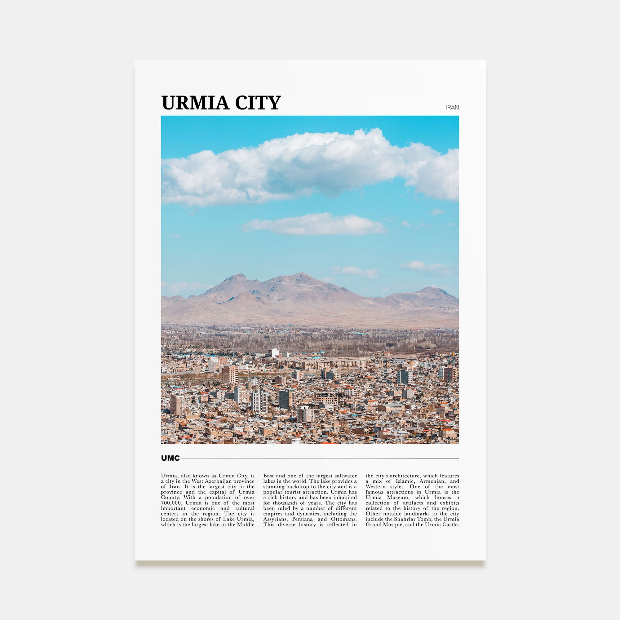 Urmia City Travel Color Poster