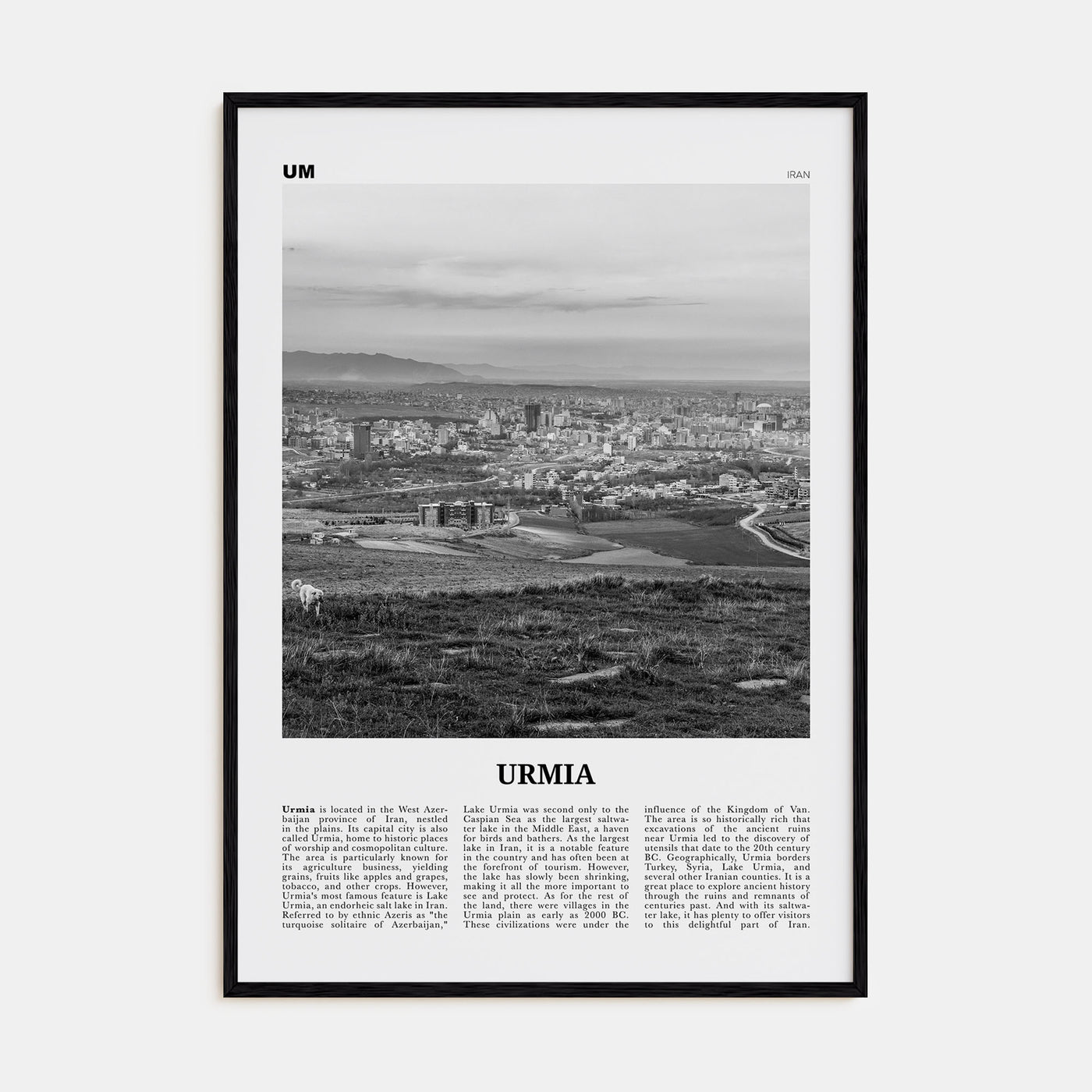 Urmia (County) Travel B&W Poster