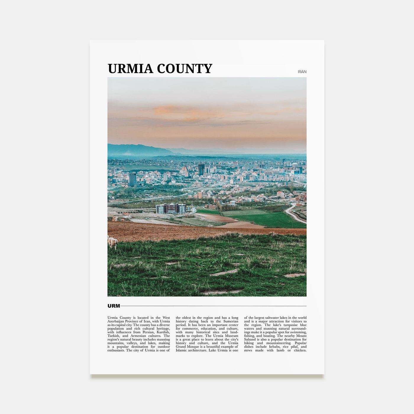 Urmia (County) Travel Color Poster