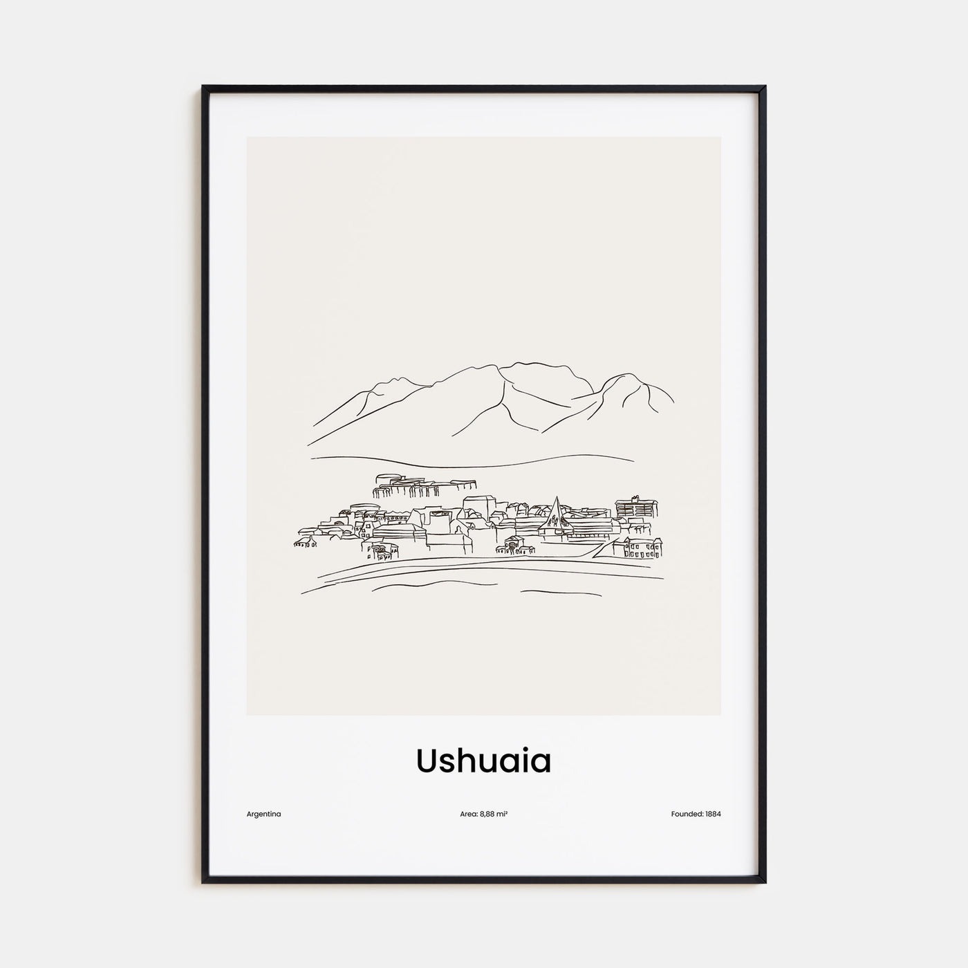 Ushuaia Drawn Poster