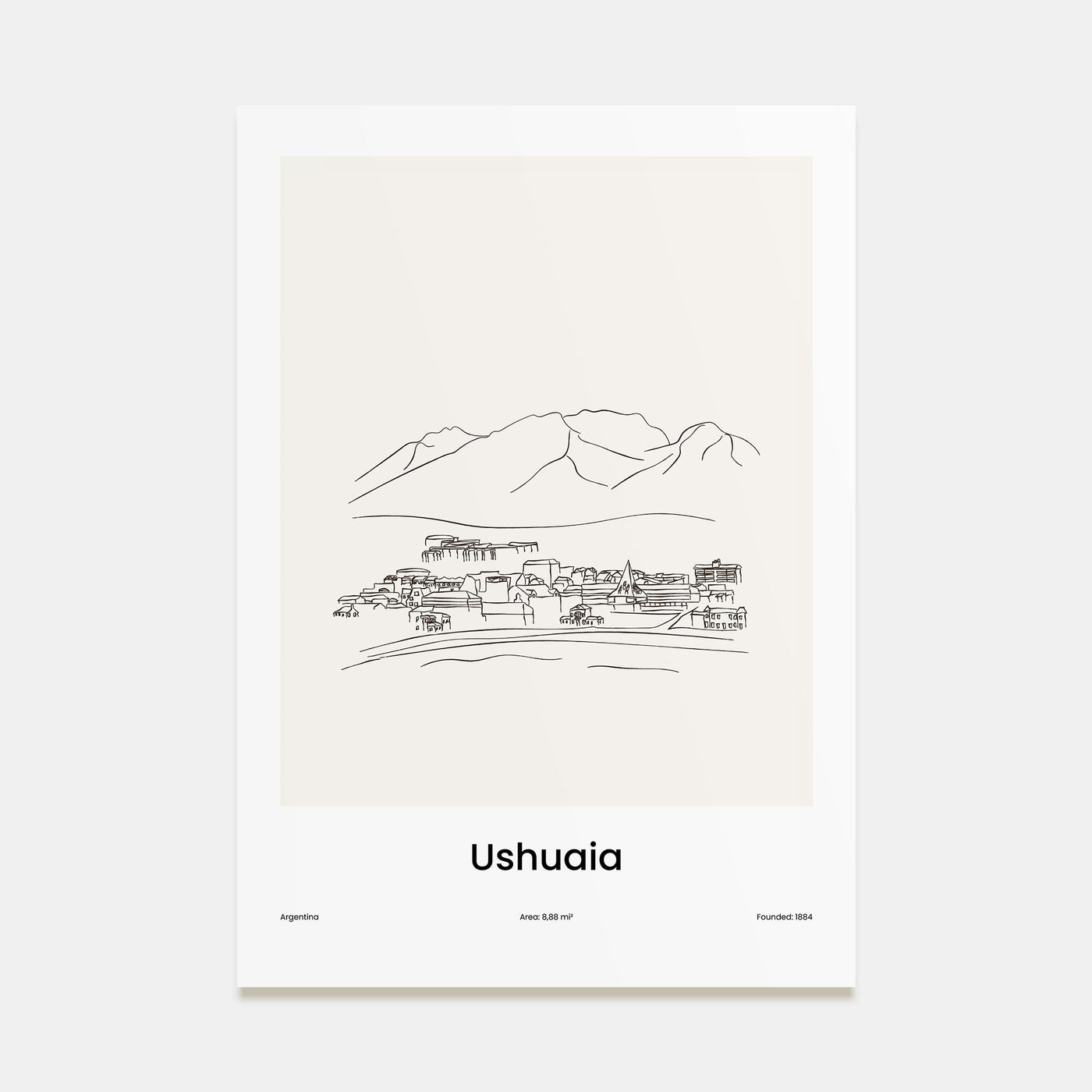 Ushuaia Drawn Poster