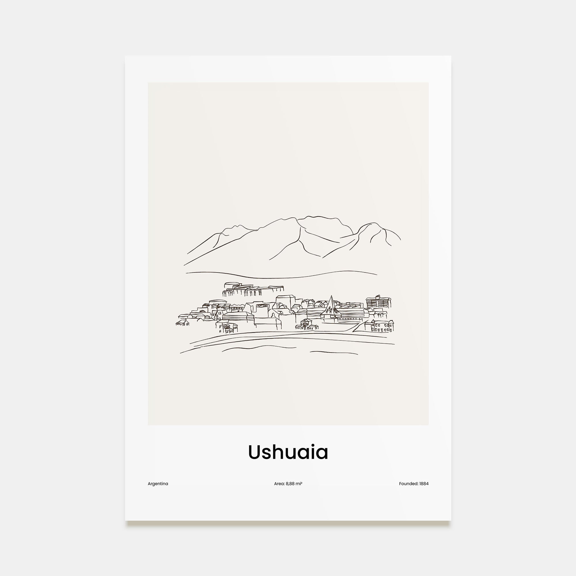 Ushuaia Drawn Poster