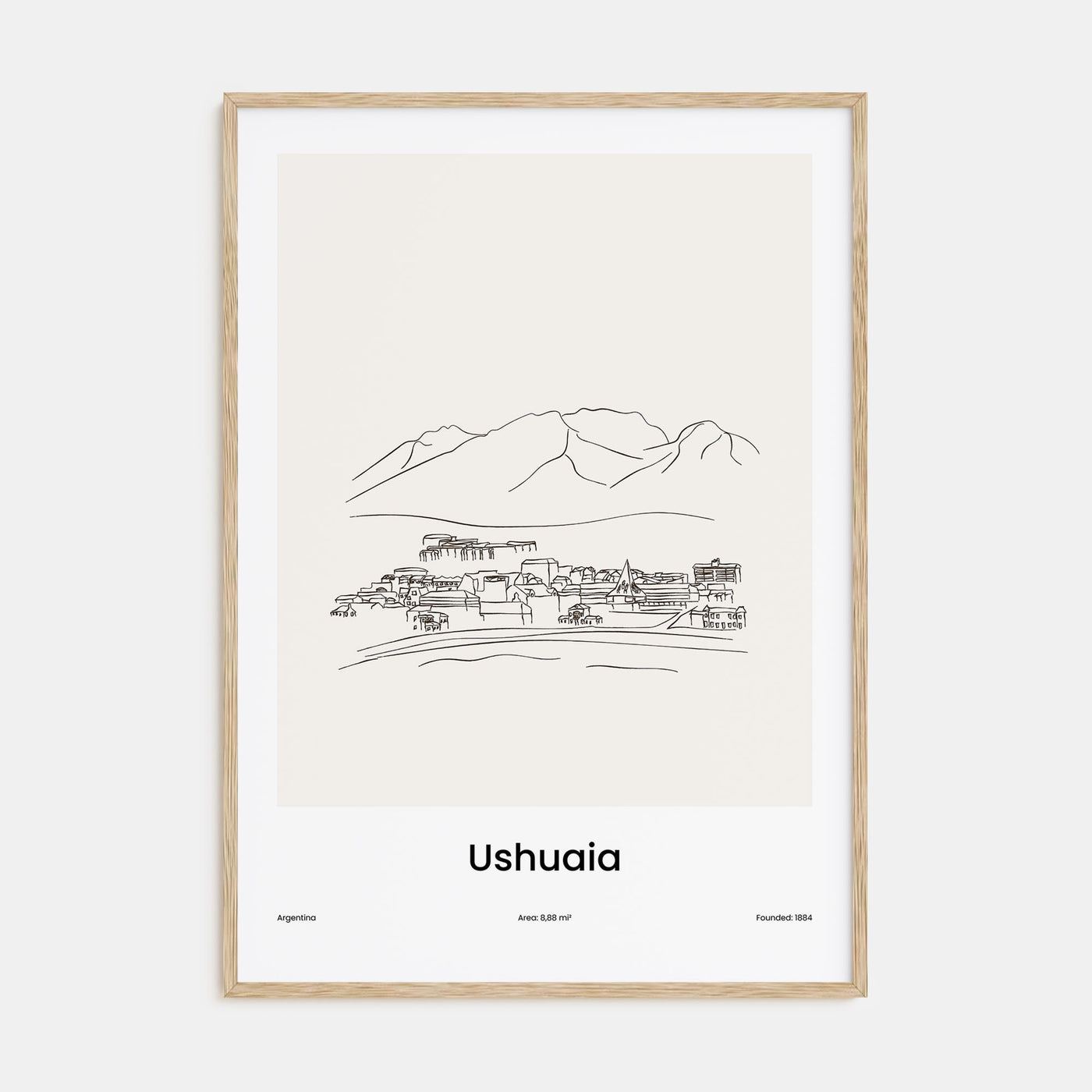 Ushuaia Drawn Poster