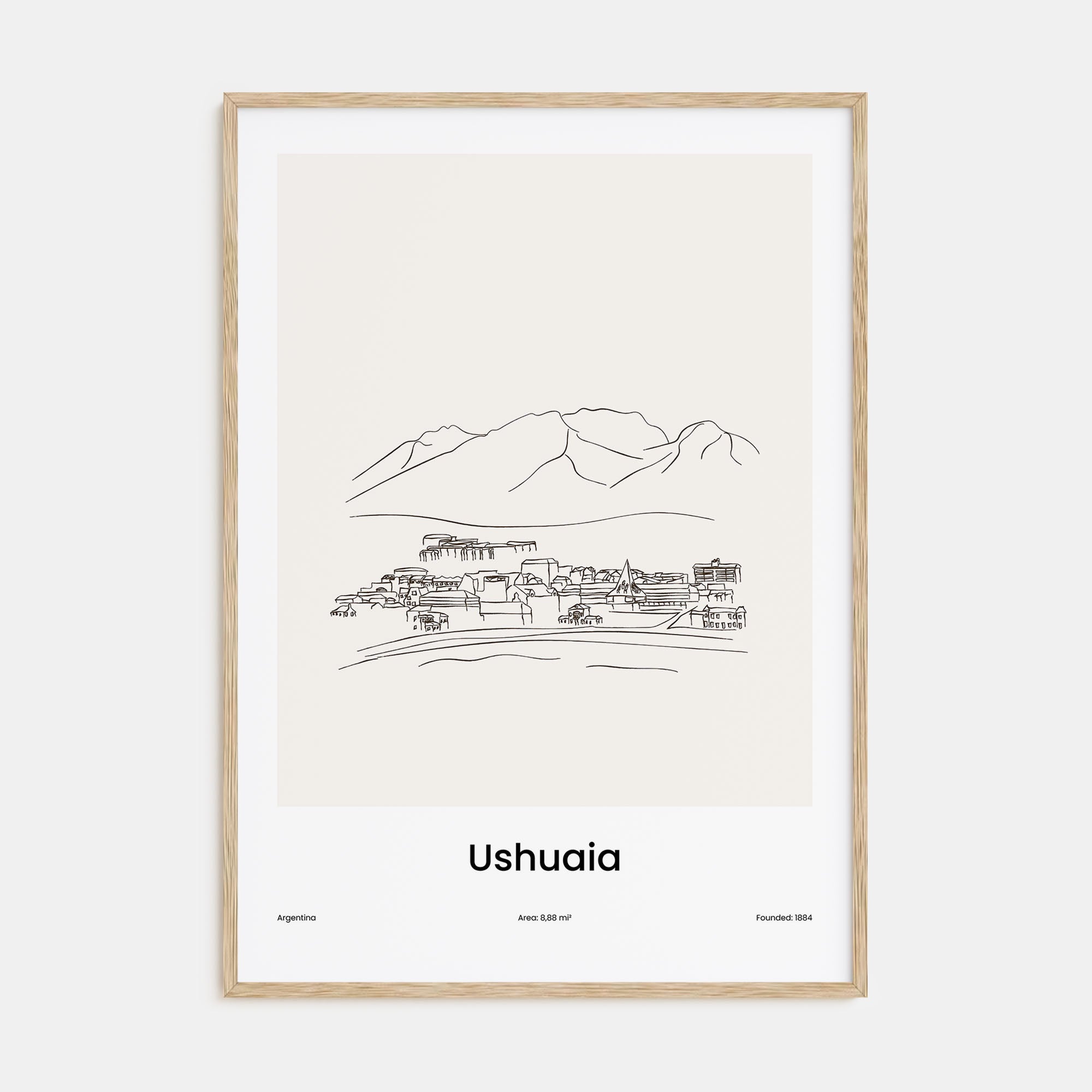 Ushuaia Drawn Poster
