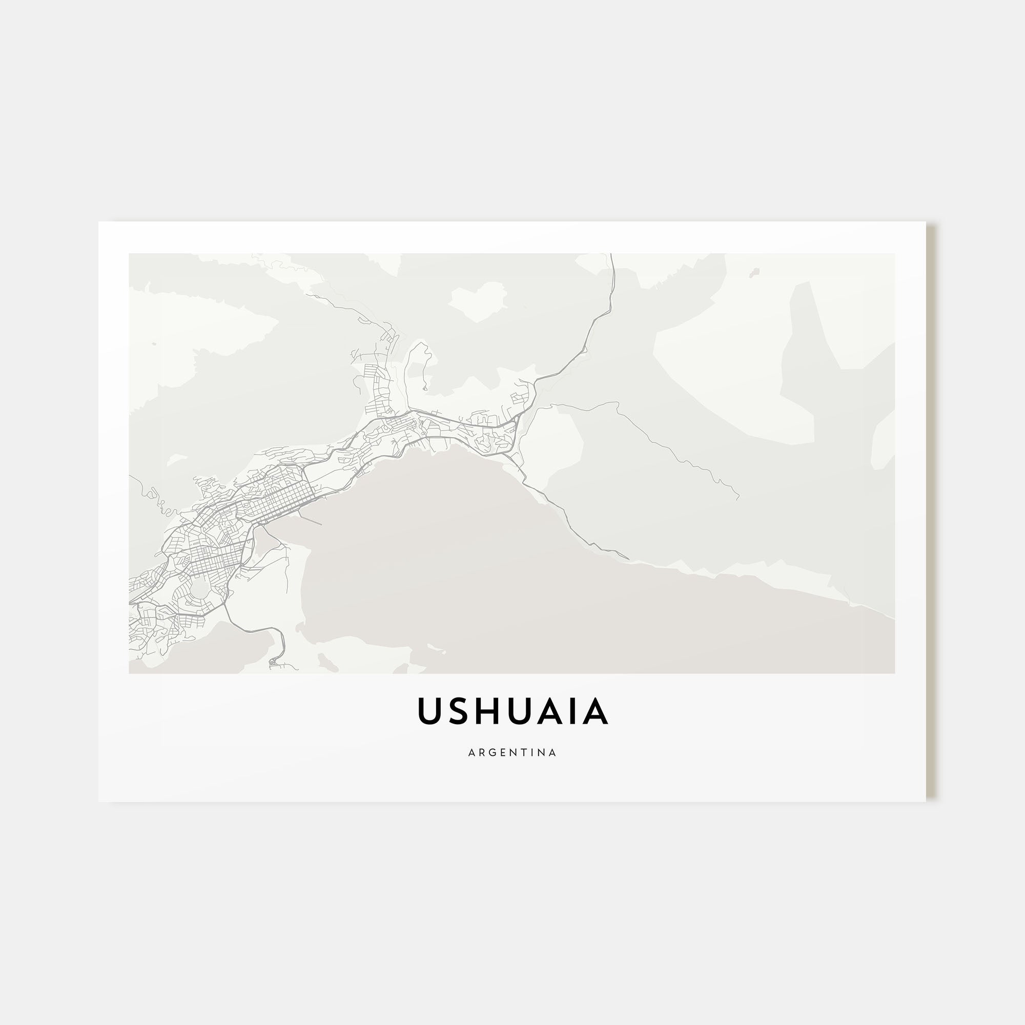Ushuaia Map Landscape Poster