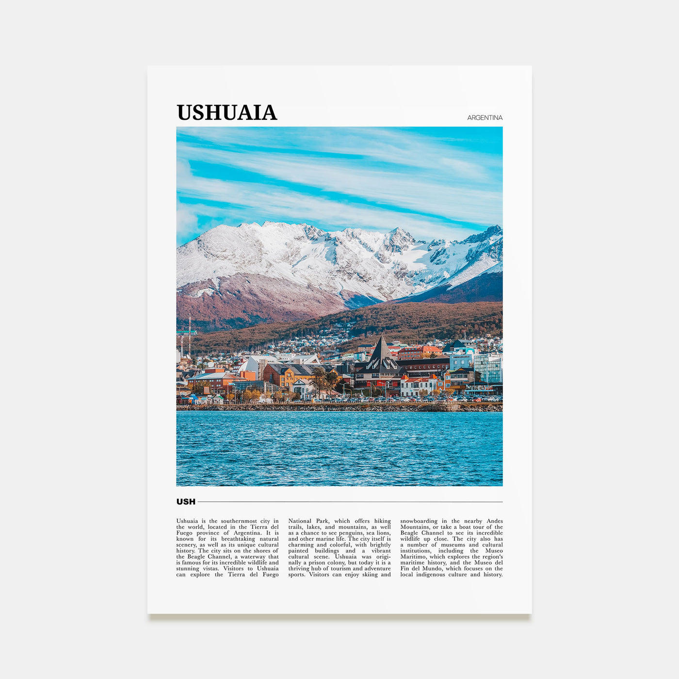 Ushuaia Travel Color Poster