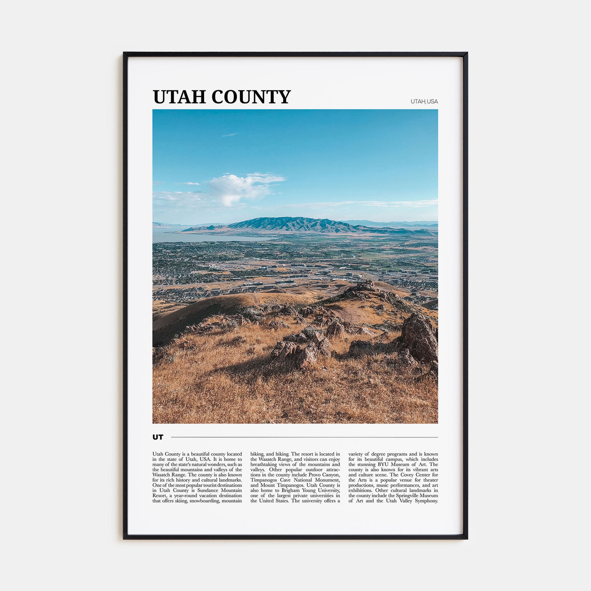 Utah County Travel Color Poster