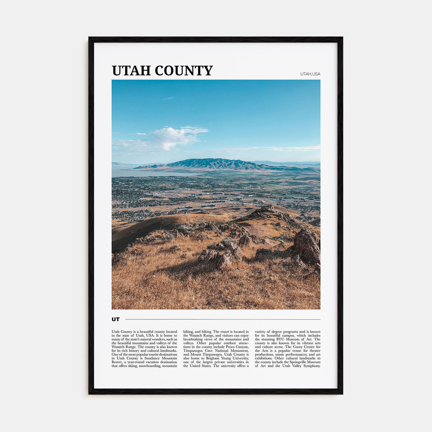 Utah County Travel Color Poster