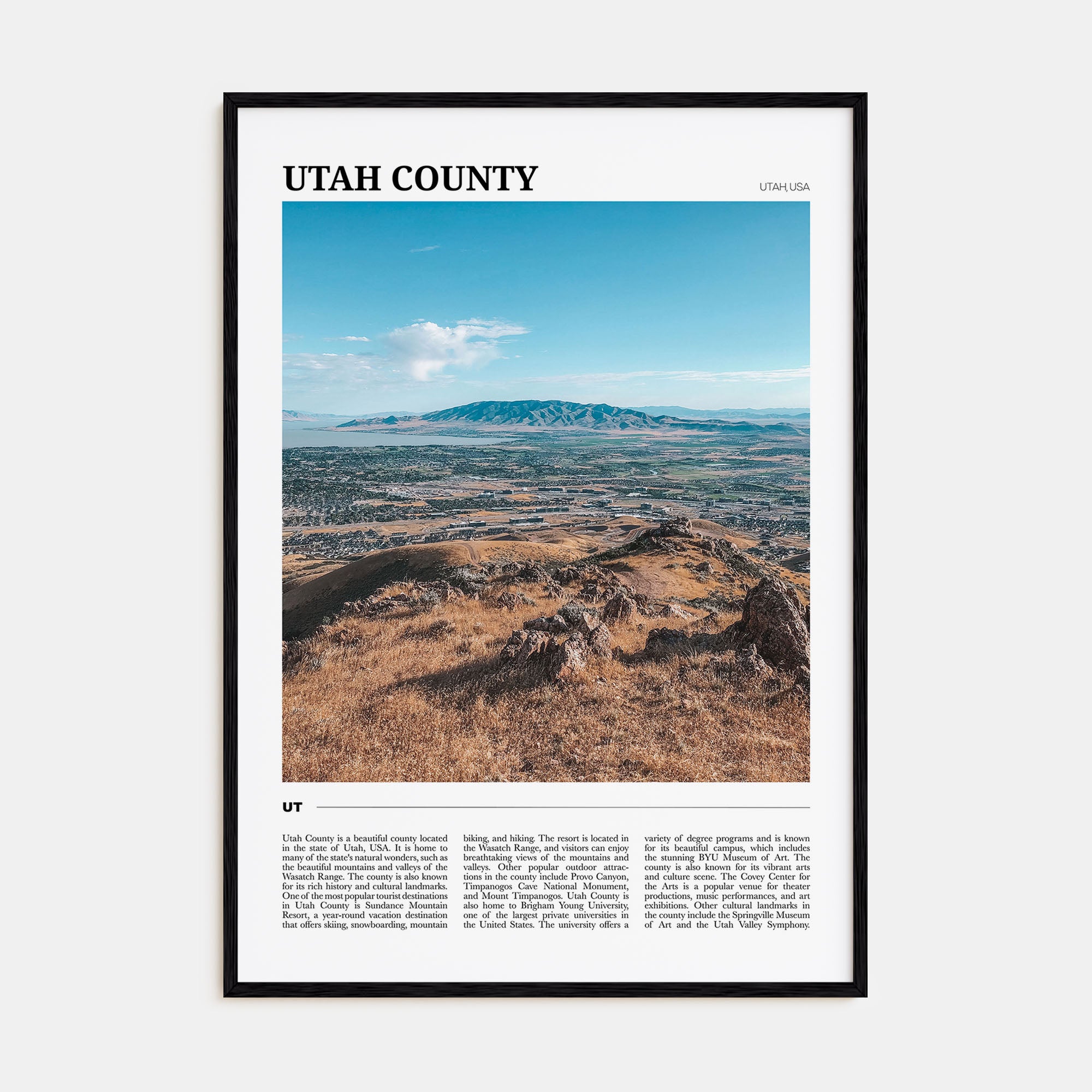 Utah County Travel Color Poster