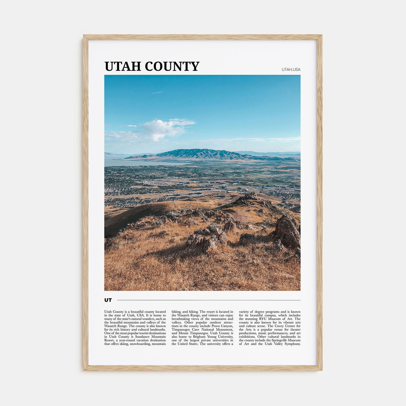 Utah County Travel Color Poster