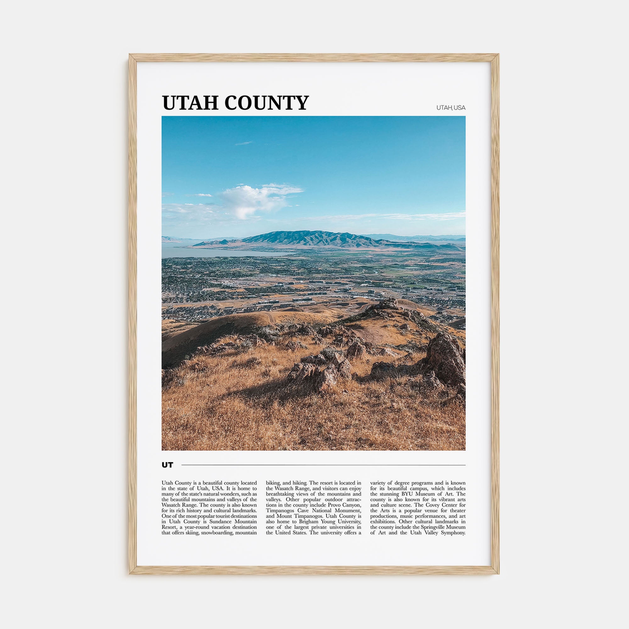 Utah County Travel Color Poster