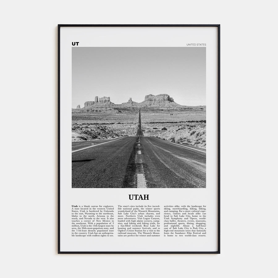 Utah Travel B&W No 1 Poster