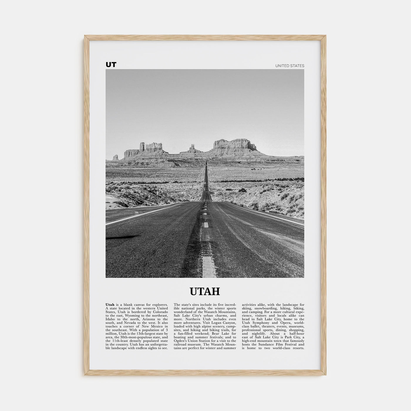 Utah Travel B&W No 1 Poster