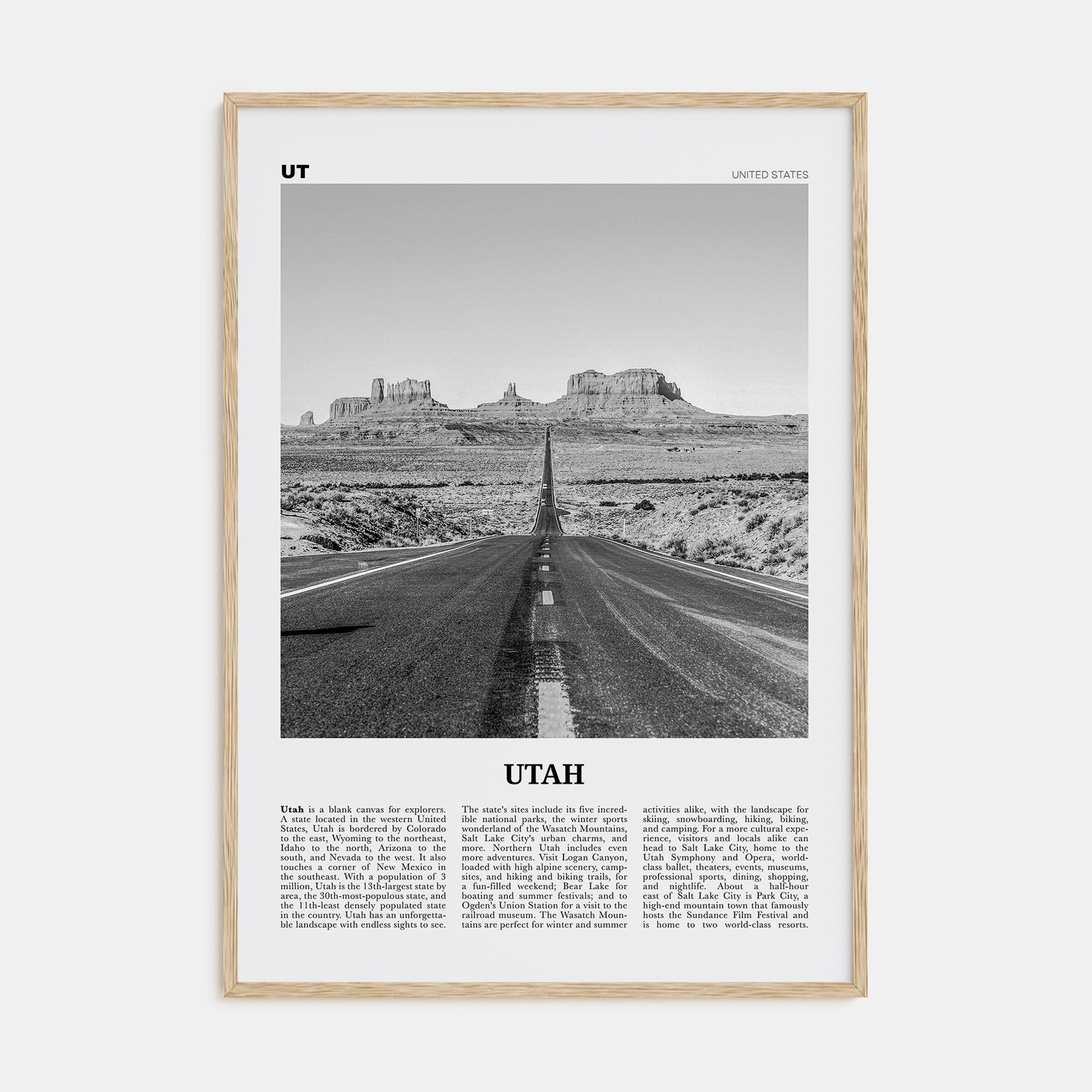Utah Travel B&W No 1 Poster