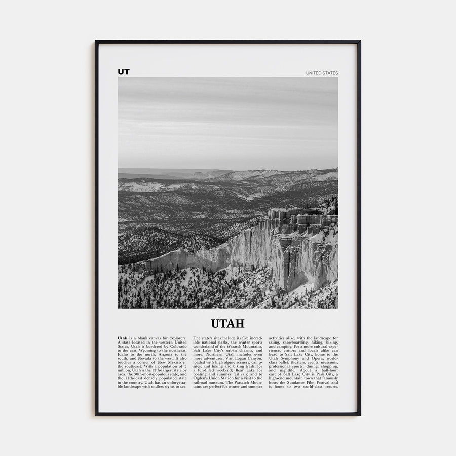 Utah Travel B&W No 2 Poster