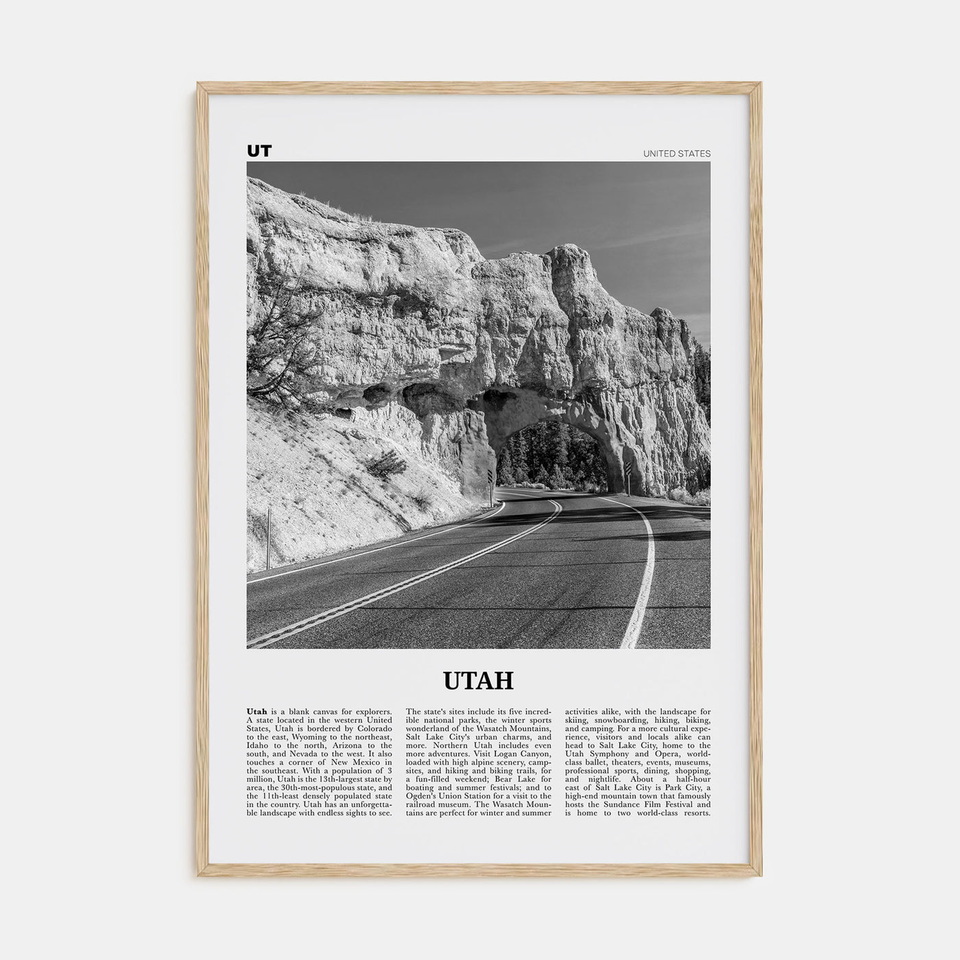 Utah Travel B&W No 3 Poster