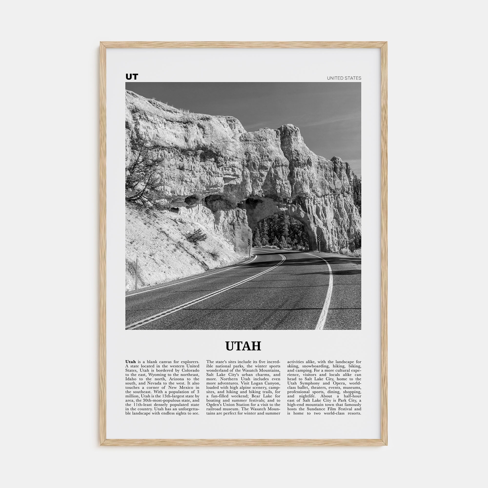 Utah Travel B&W No 3 Poster