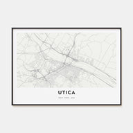 Utica Map Landscape Poster