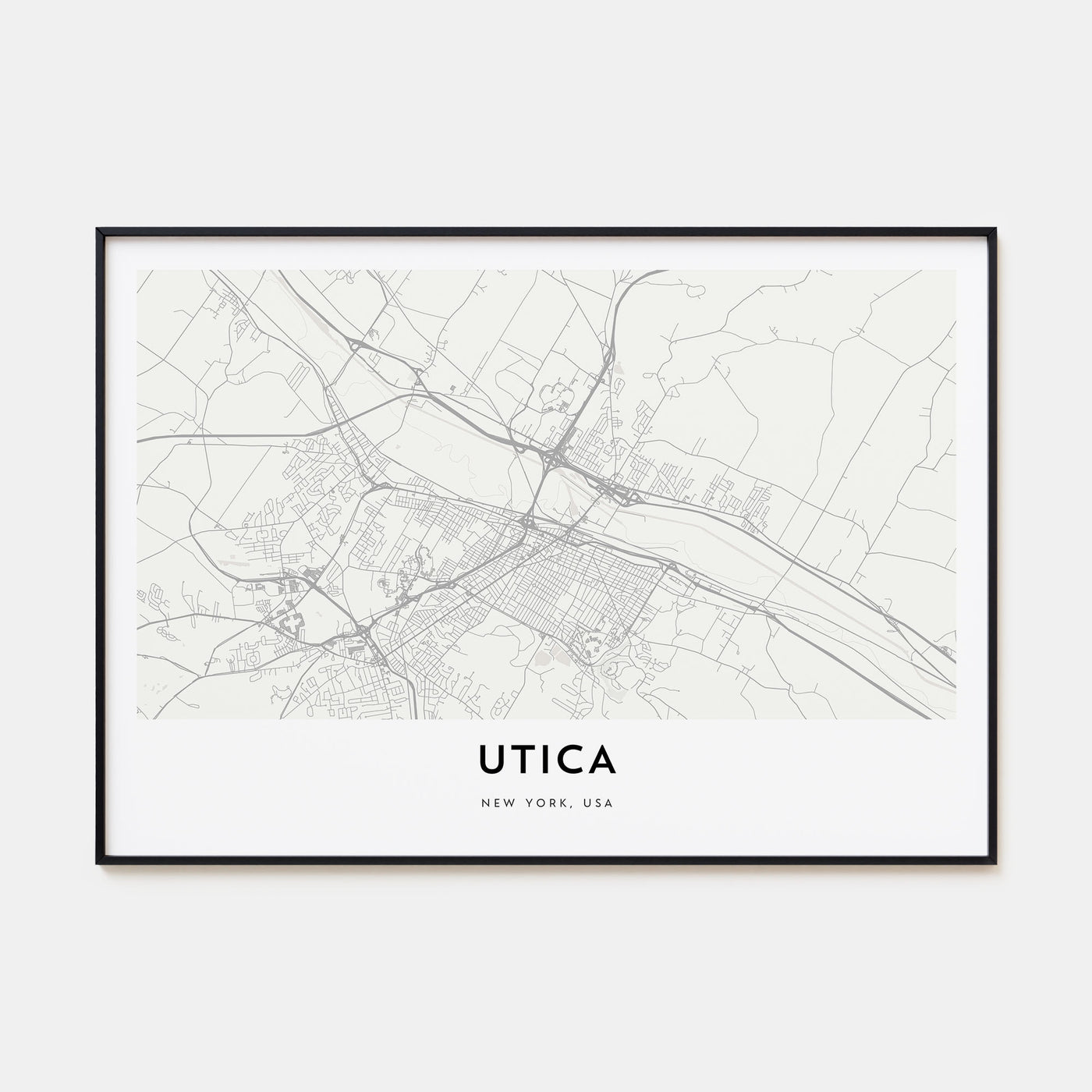 Utica Map Landscape Poster