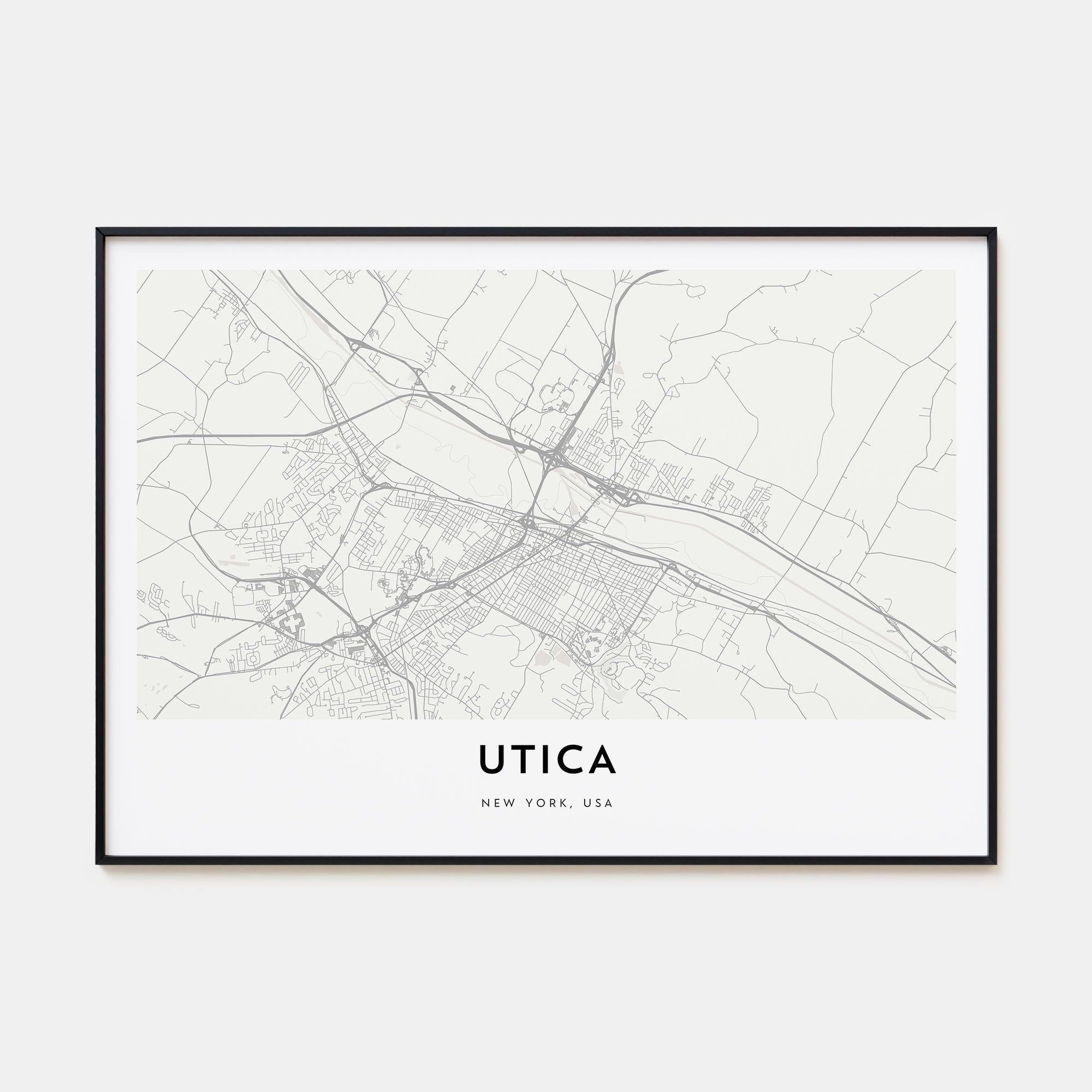 Utica Map Landscape Poster
