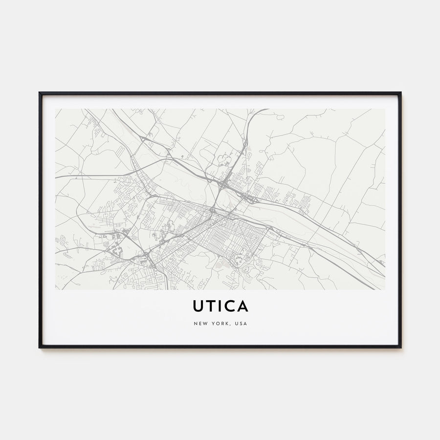 Utica Map Landscape Poster