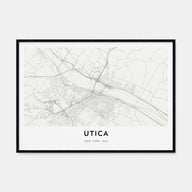 Utica Map Landscape Poster