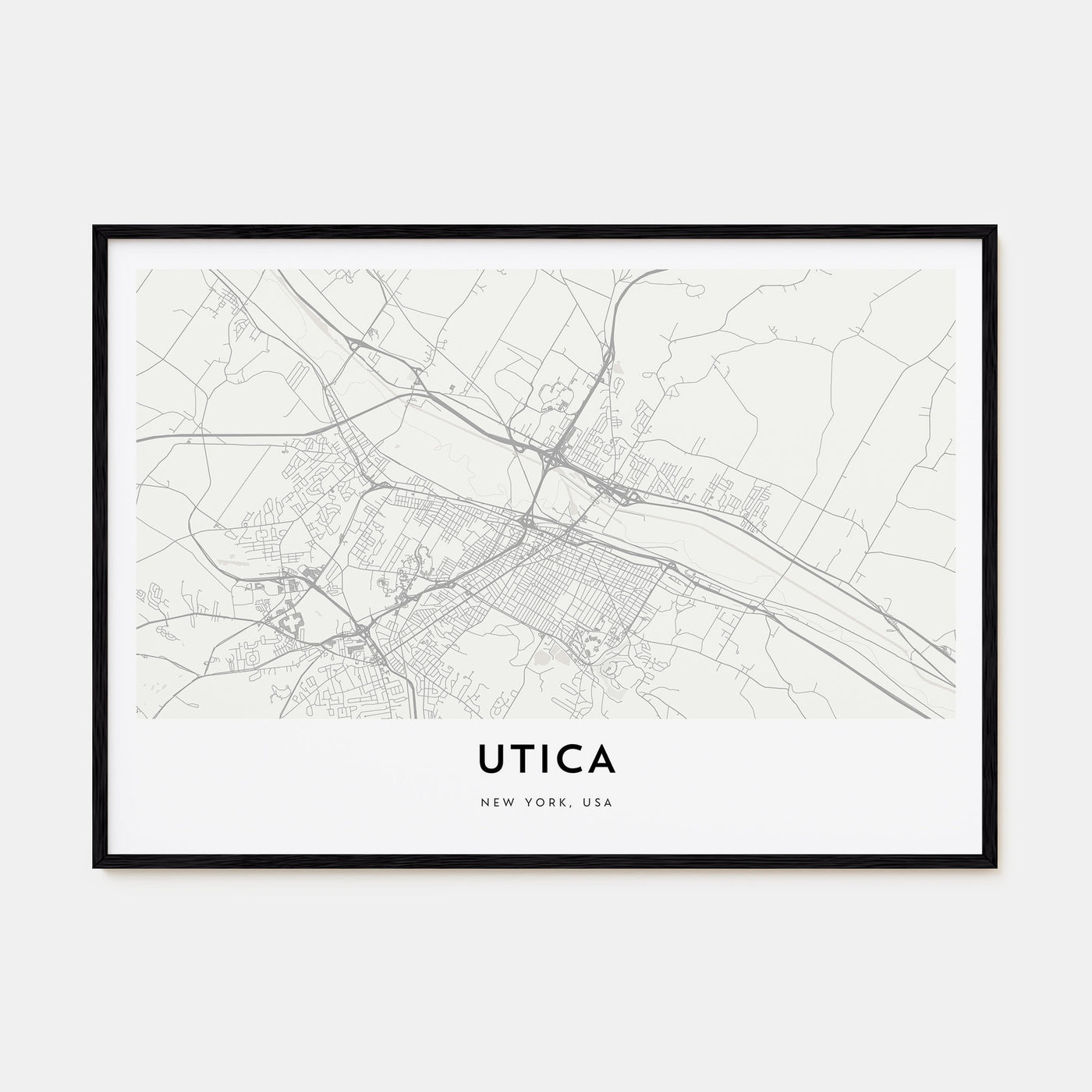 Utica Map Landscape Poster
