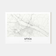 Utica Map Landscape Poster