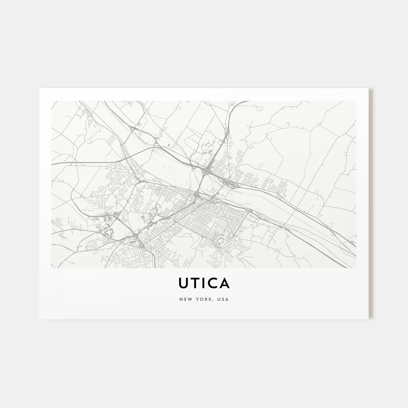Utica Map Landscape Poster