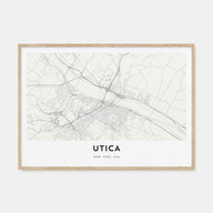 Utica Map Landscape Poster