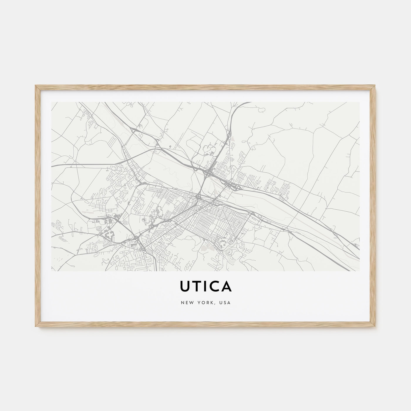 Utica Map Landscape Poster