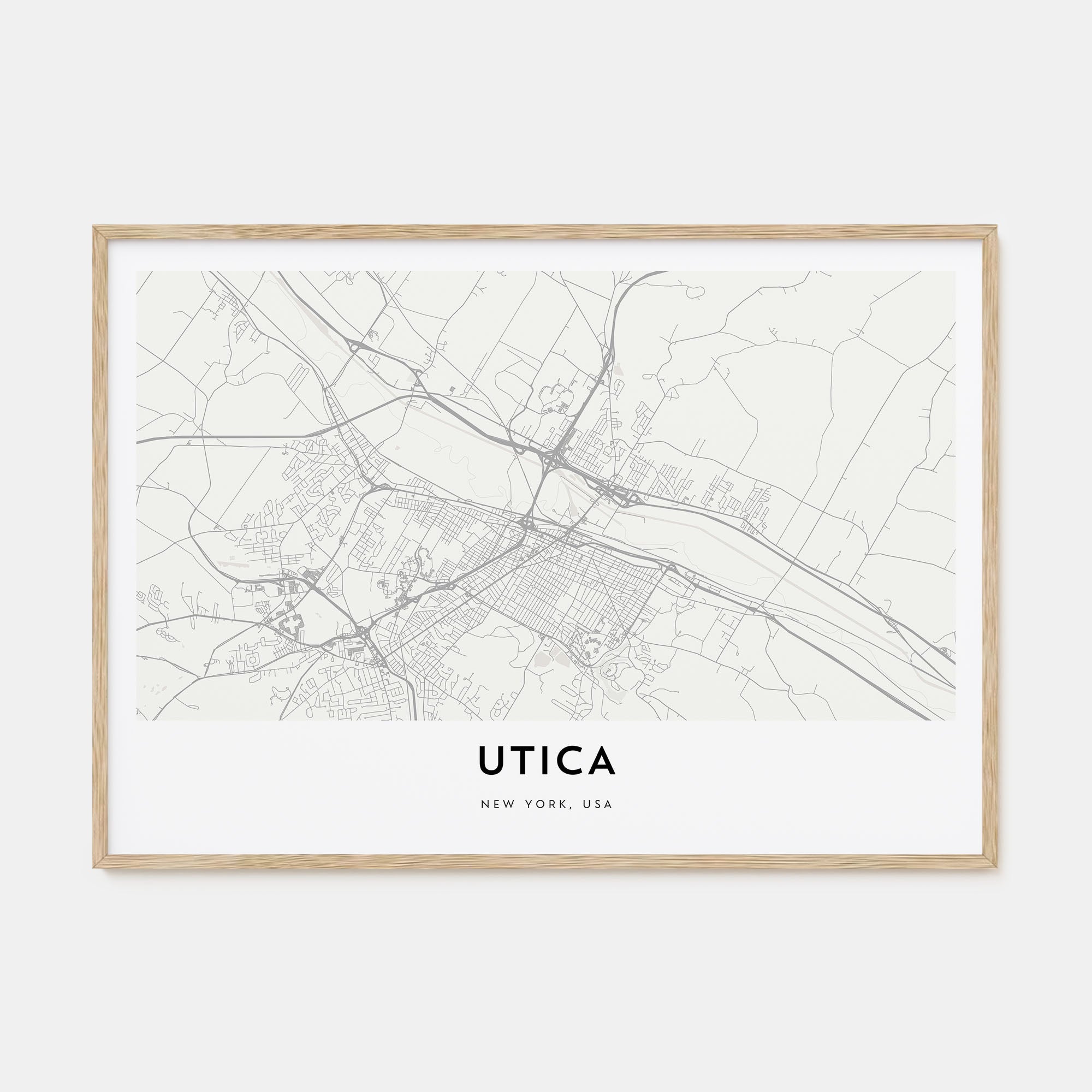 Utica Map Landscape Poster