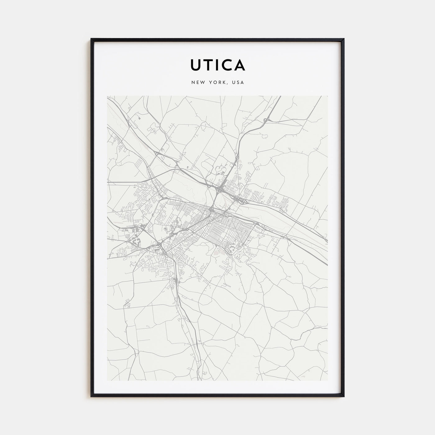 Utica Map Portrait Poster