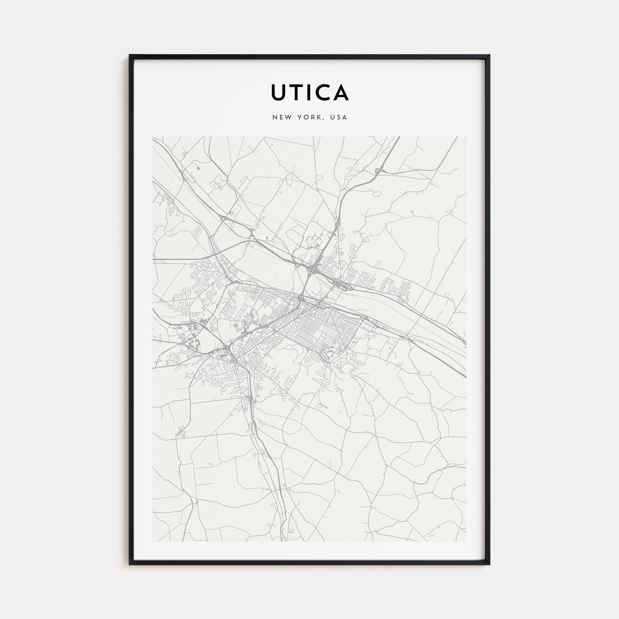 Utica Map Portrait Poster